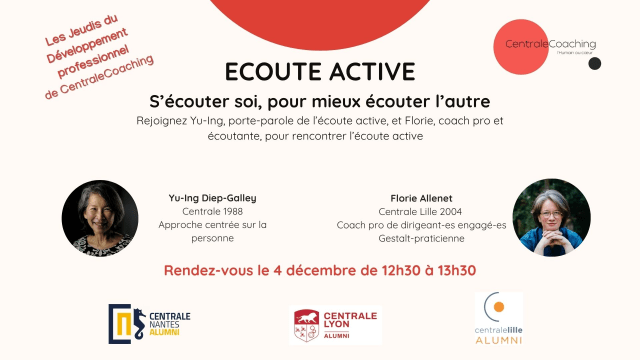 WEBINAIRE gratuit « Écoute active : s'écouter soi pour mieux écouter l'autre! »