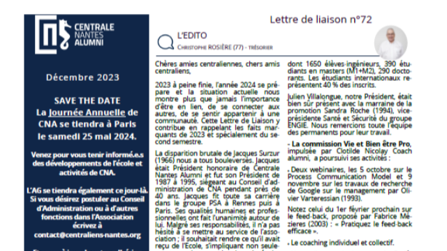 :mailbox_with_mail:️Dernières nouvelles de l'année 2023 : Lettre de  Liaison 72 de décembre
