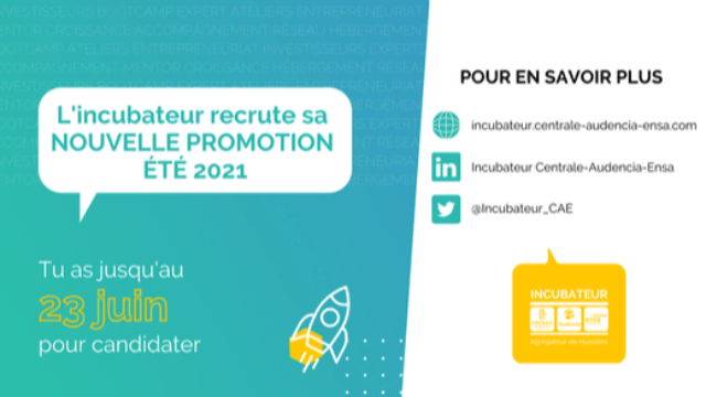 Appel aux start-upeuses et aux start-upeurs ! recrutement nouvelle promotion été 2021