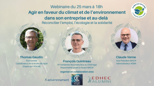 Webinaire - Agir en faveur du climat et de l’environnement dans son entreprise et au-delà
